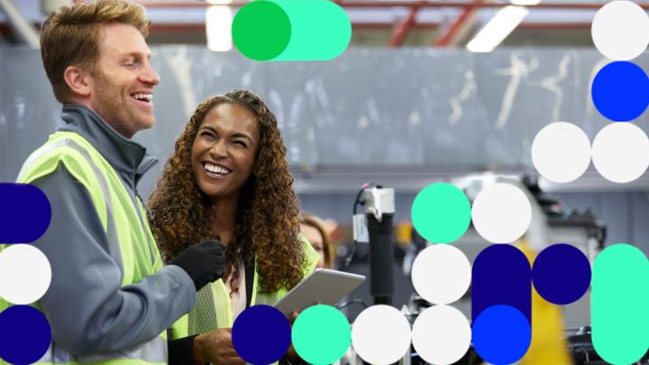 Coworkers laughing