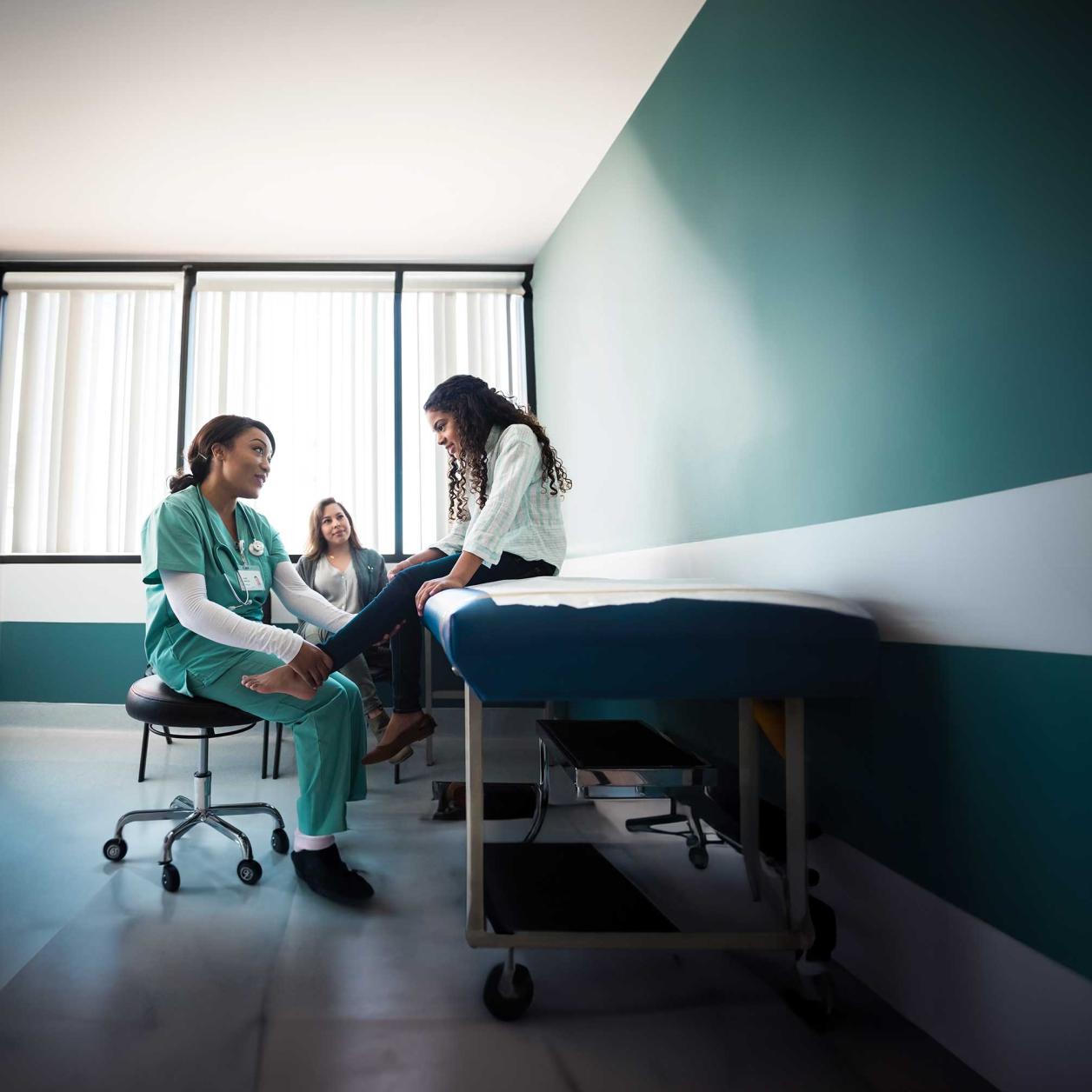 Doctor treating kid