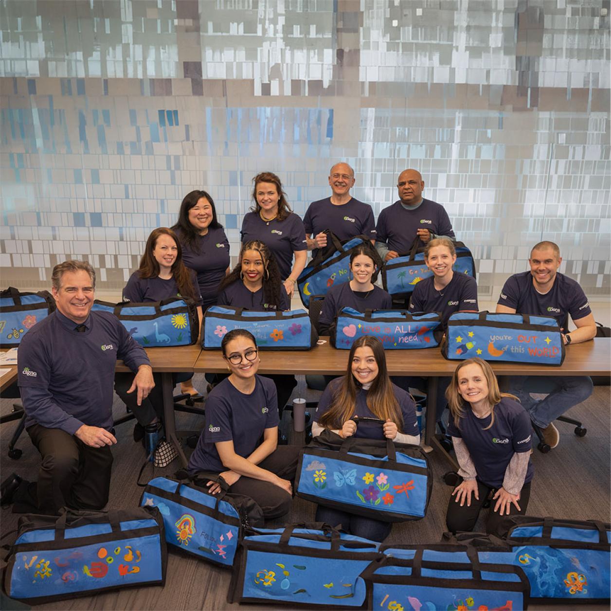 Employees volunteering